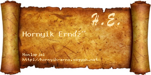Hornyik Ernő névjegykártya