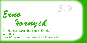 erno hornyik business card